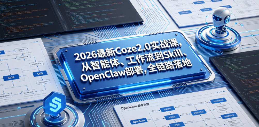 2026最新Coze2.0实战课，从智能体、工作流到Skill、OpenClaw部署，全链路落地-三禾网络
