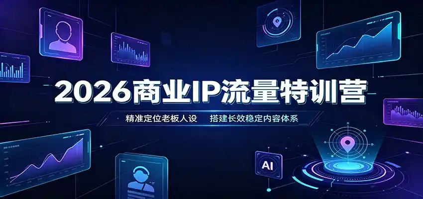 2026商业IP流量特训营：精准定位老板人设，搭建长效稳定内容体系-三禾网络
