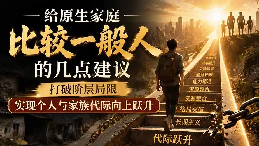 付费文章：给原生家庭比较一般人的几点建议，打破阶层局限，实现个人与家族代际向上跃升-三禾网络