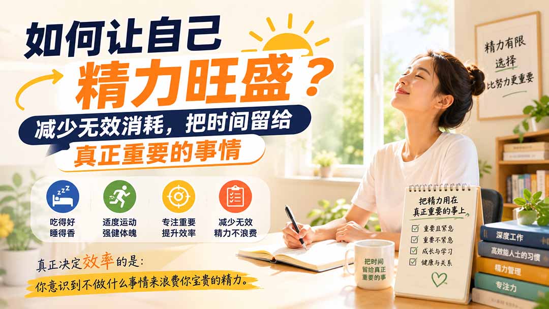 付费文章：如何让自己精力旺盛？减少无效消耗，把时间留给真正重要的事情-三禾网络