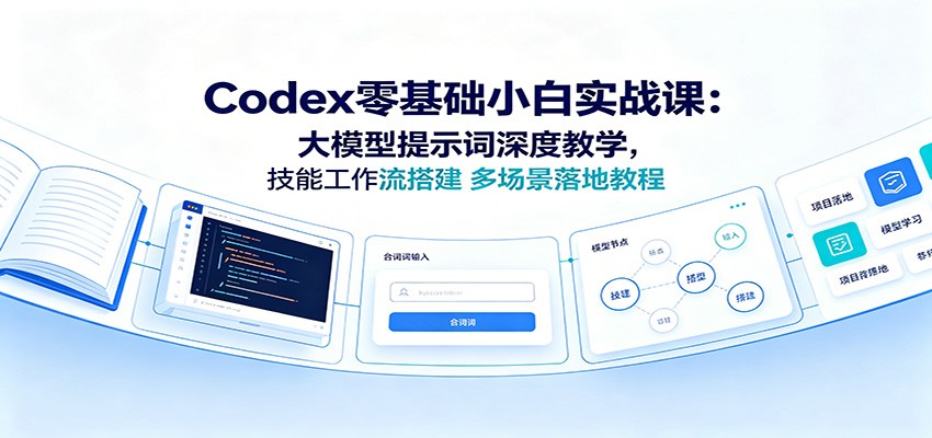 Codex零基础小白实战课：大模型提示词深度教学，技能工作流搭建多场景落地教程-三禾网络