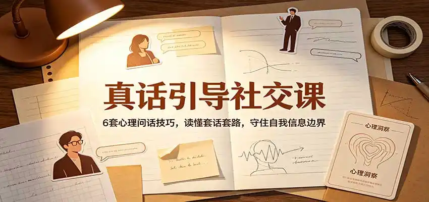 真话引导社交课：6套心理问话技巧，读懂套话套路，守住自我信息边界-三禾网络