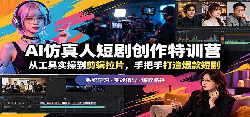 AI仿真人短剧创作特训营：从工具实操到剪辑拉片，手把手打造爆款短剧-三禾网络