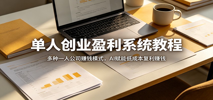 单人创业盈利系统教程：多种一人公司赚钱模式，AI赋能低成本复利赚钱-三禾网络