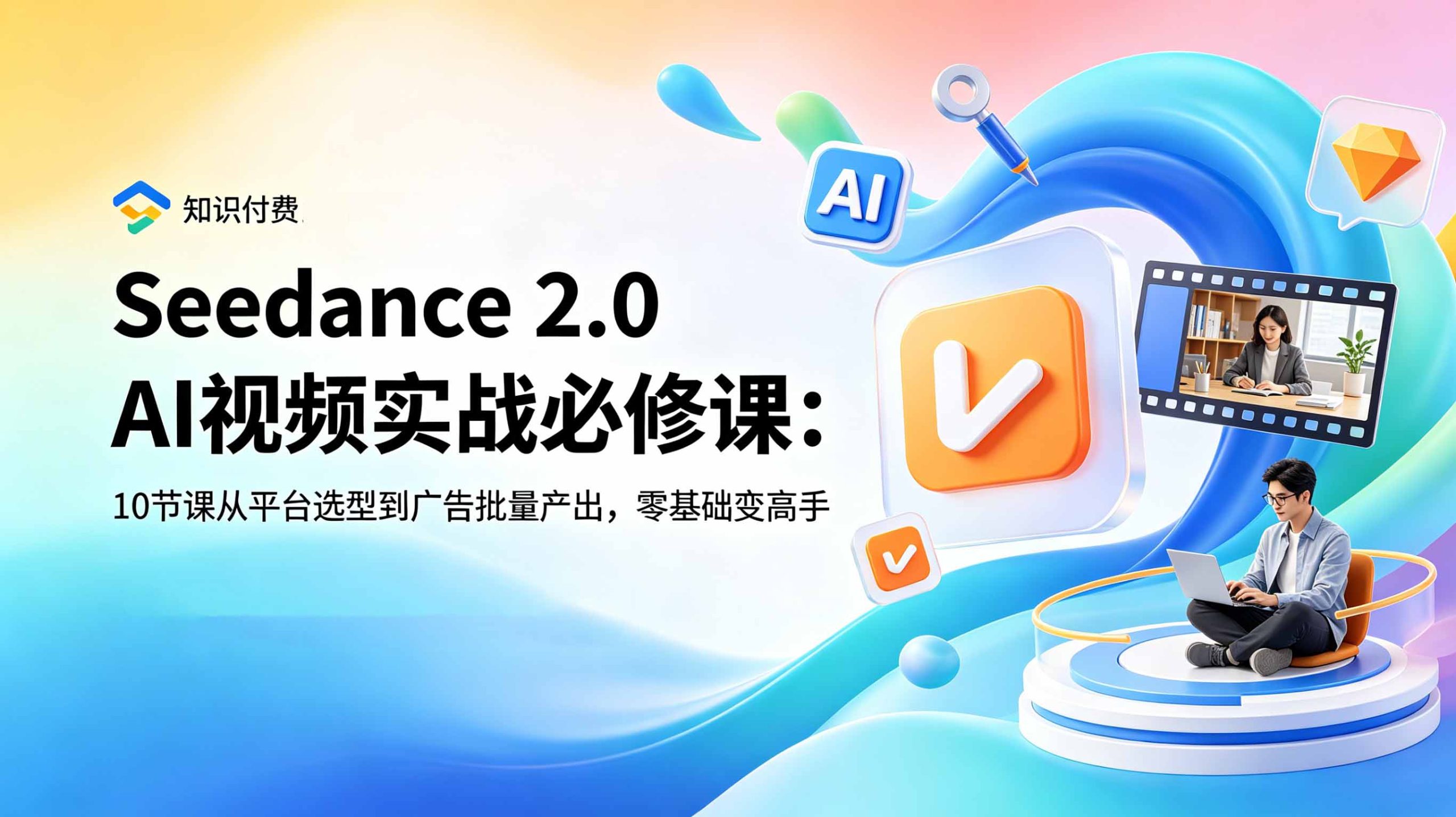 Seedance 2.0 AI视频实战必修课:10节课从平台选型到广告批量产出,零基础变高手-三禾网络