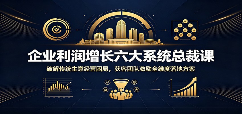 企业利润增长六大系统总裁课：破解传统生意经营困局，获客团队激励全维度落地方案-三禾网络