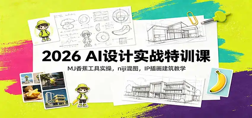 2026 AI设计实战特训课：MJ香蕉工具实操，niji混图，IP插画建筑教学-三禾网络