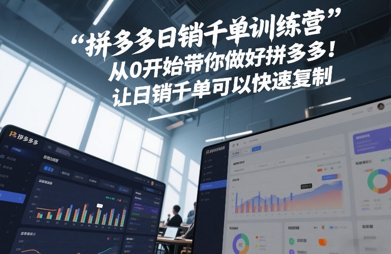 拼多多日销千单训练营，从0开始带你做好拼多多，让日销千单可以快速复制(更新26年5月)-三禾网络