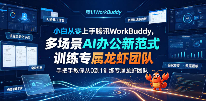 小白从零上手腾讯WorkBuddy，多场景AI办公新范式实战，手把手教你从0到1训练专属龙虾团队-三禾网络