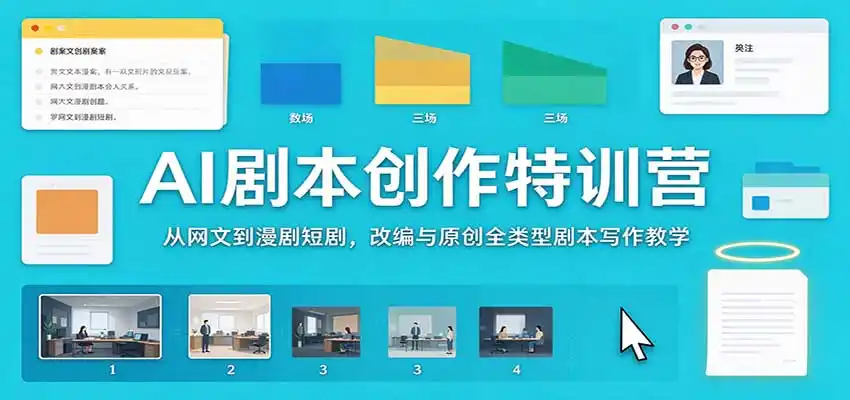 AI剧本创作特训营:从网文到漫剧短剧,改编与原创全类型剧本写作教学 AI剧本创作特训营:从网文到漫剧短剧,改编与原创全类型剧本写作教学
