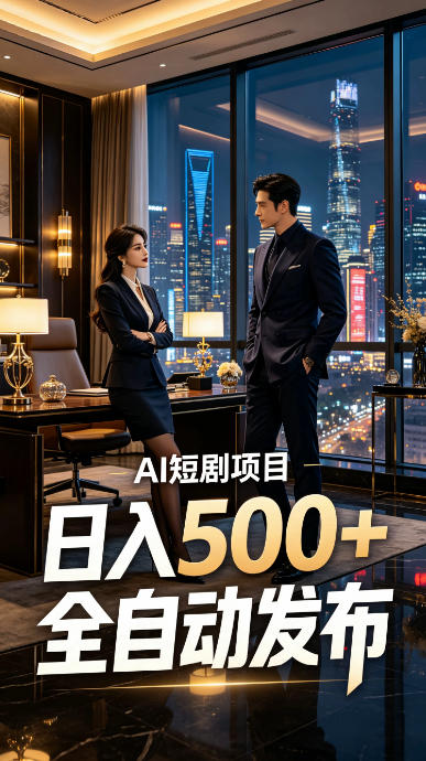快手AI短剧自动发布，矩阵批量运营变现，轻资产副业项目，日入500+【揭秘】-三禾网络