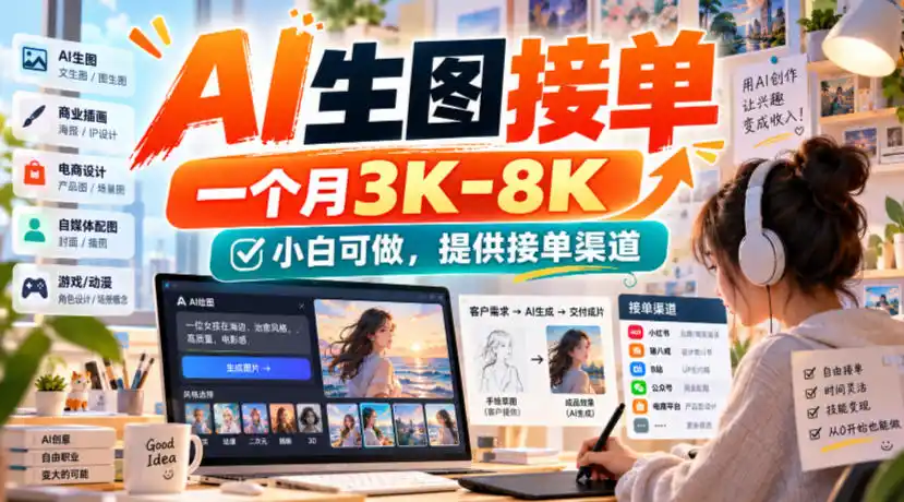 AI生图接单,一个月3K-8K,小白可做,提供接单渠道-三禾网络