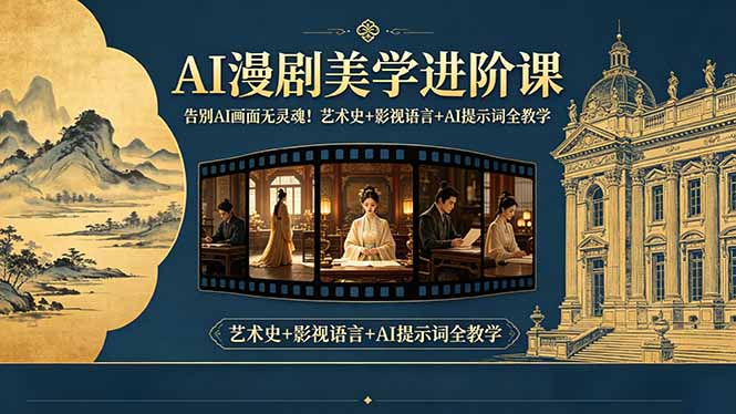 告别AI画面无灵魂！AI漫剧美学进阶课-更新，艺术史+影视语言+AI提示词全教学-三禾网络
