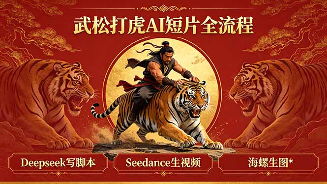 武松打虎AI短片全流程：Deepseek写脚本+Seedance生视频+海螺生图-三禾网络