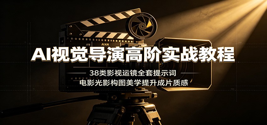 AI视觉导演高阶实战教程：38类影视运镜全套提示词，电影光影构图美学提升成片质感-三禾网络