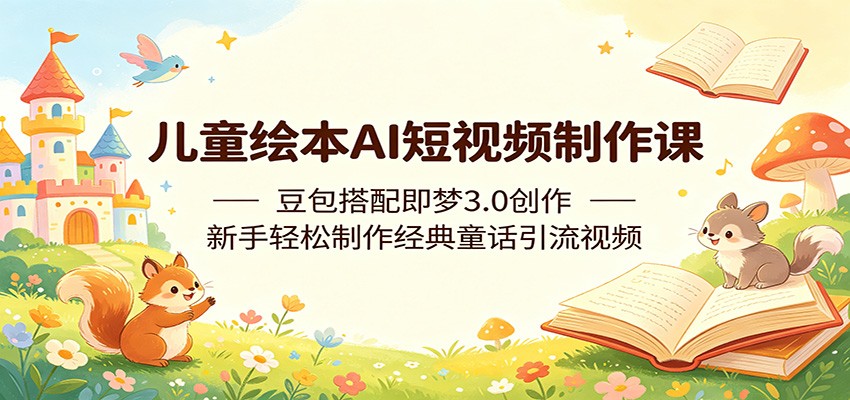 儿童绘本AI短视频制作课：豆包搭配即梦3.0创作，新手轻松制作经典童话引流视频-三禾网络
