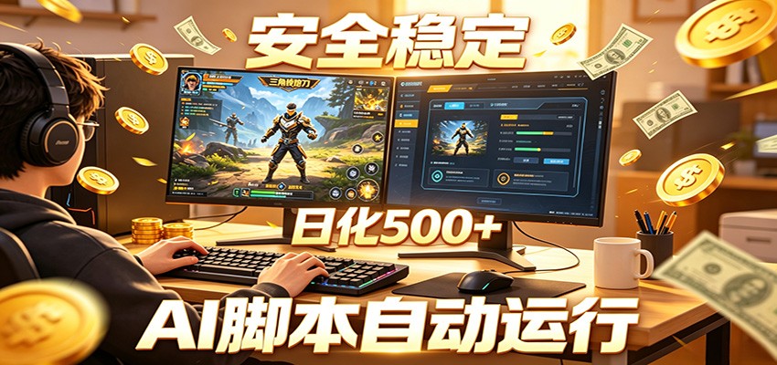 三角洲全自动挂机，AI脚本躺赚，日化500+-三禾网络