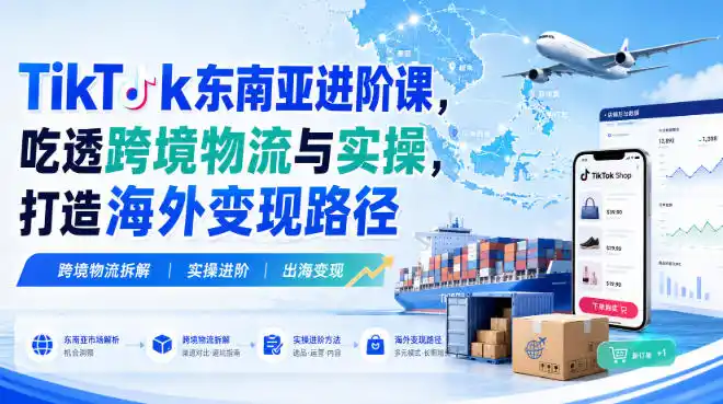 TikTok东南亚进阶课，吃透跨境物流与实操，打造海外变现路径-三禾网络