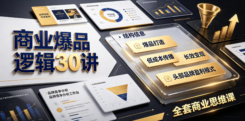 商业爆品逻辑30讲|拆解各行各业头部品牌盈利模式,吃透爆品打造、低成本传播、长效变现全套商业思维课-三禾网络