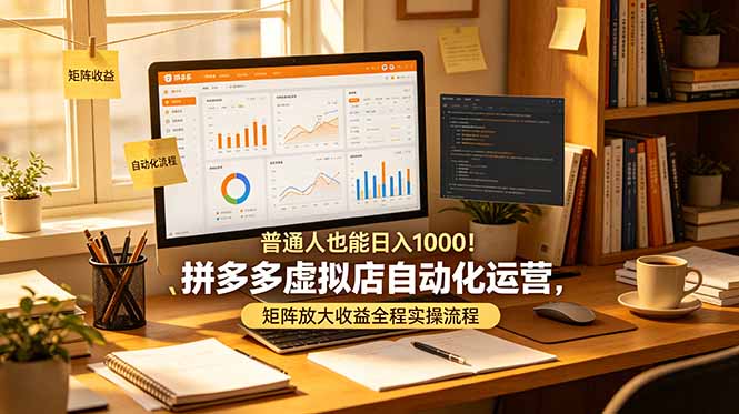 普通人也能日入 1000！拼多多虚拟店自动化运营，矩阵放大收益全程实操流程-三禾网络