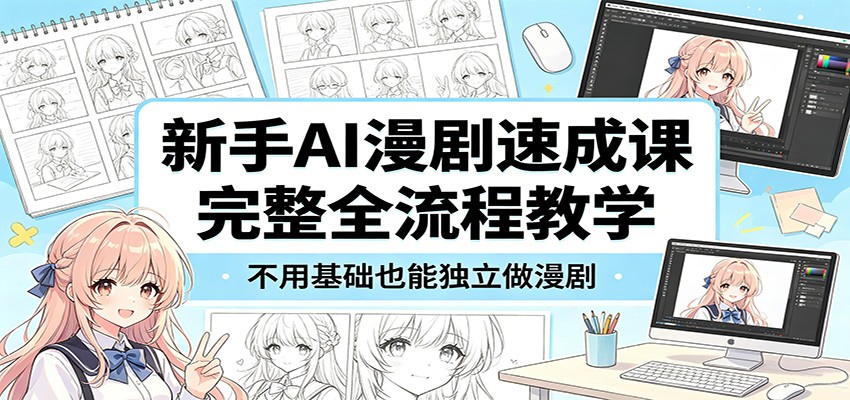 新手AI漫剧速成课：完整全流程教学，不用基础也能独立做漫剧-三禾网络