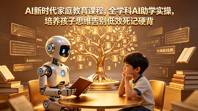 AI新时代家庭教育课程，全学科AI助学实操，培养孩子思维告别低效死记硬背-三禾网络