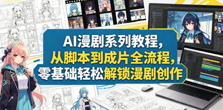 AI漫剧系列教程，从脚本到成片全流程，零基础轻松解锁漫剧创作-三禾网络