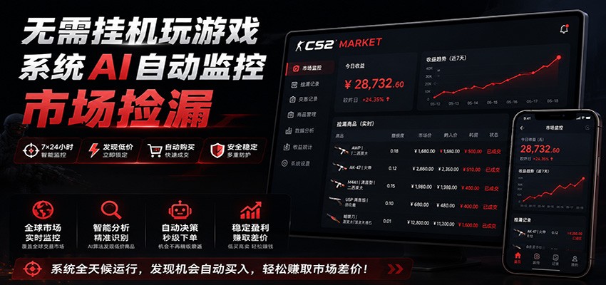 系统AI自动监控市场捡漏，不用玩游戏，只需要一部手机，支持任何形式数据验证-三禾网络