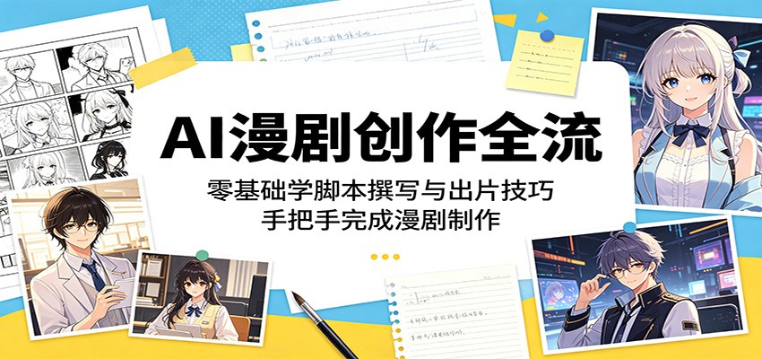 AI漫剧创作全流程：零基础学脚本撰写与出片技巧，手把手完成漫剧制作-三禾网络