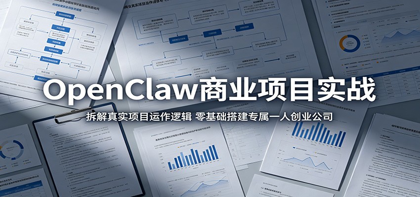 OpenClaw商业项目实战：拆解真实项目运作逻辑，零基础搭建专属一人创业公司-三禾网络