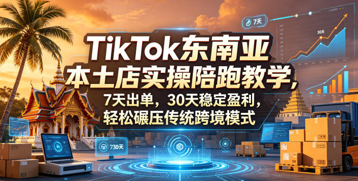 TikTok东南亚本土店实操陪跑教学，7天出单，30天稳定盈利，轻松碾压传统跨境模式(更新0516)-三禾网络
