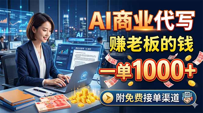 AI商业代写，赚老板的钱，一单1000+，附免费接单渠道-三禾网络