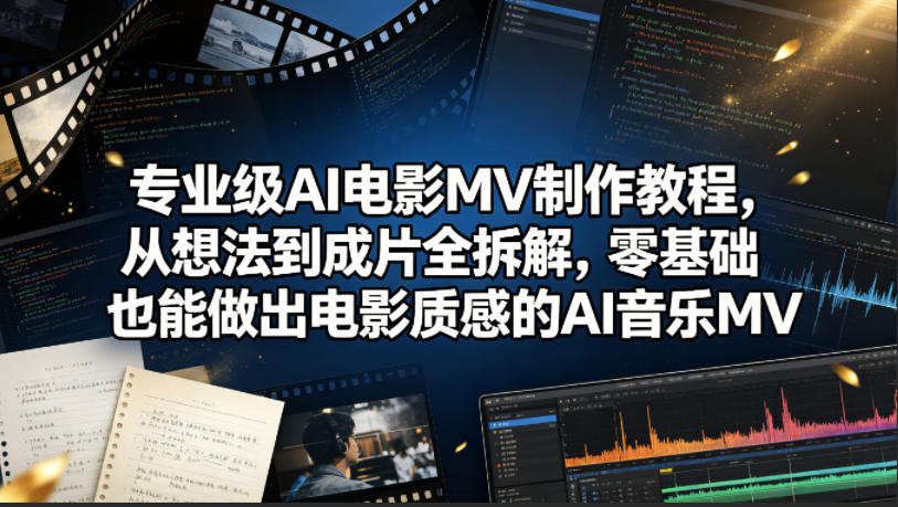 专业级AI电影MV制作教程，从想法到成片全拆解，零基础也能做出电影质感的AI音乐MV-三禾网络