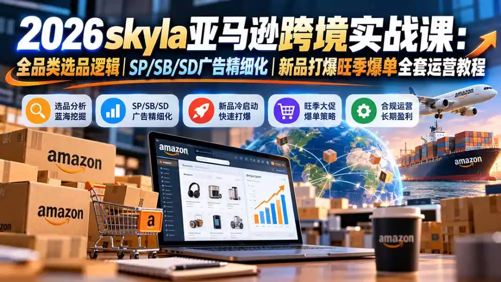 skyla亚马逊跨境实战课-更新1019:全品类选品逻辑|SP/SB/SD广告精细化|新品打爆旺季爆单全套运营教程 skyla亚马逊跨境实战课-更新1019:全品类选品逻辑|SP/SB/SD广告精细化|新品打爆旺季爆单全套运营教程
