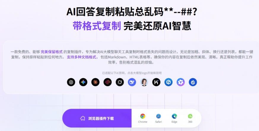你的AI回答内容复制格式总乱码？完美一键保留原格式复制，办公宝藏浏览器插件Copy With Format-三禾网络