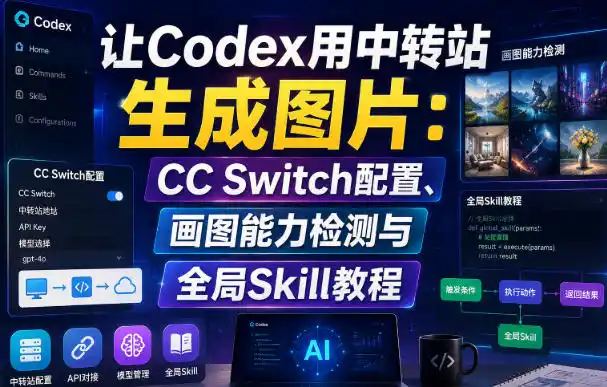 让Codex用中转站生成图片：CC Switch配置、画图能力检测与全局Skill教程-三禾网络
