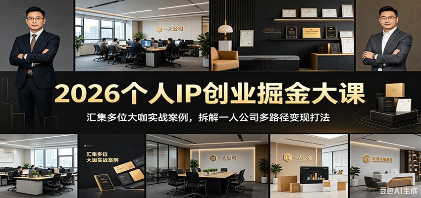 2026个人IP创业掘金大课：汇集多位大咖实战案例，拆解一人公司多路径变现打法-三禾网络