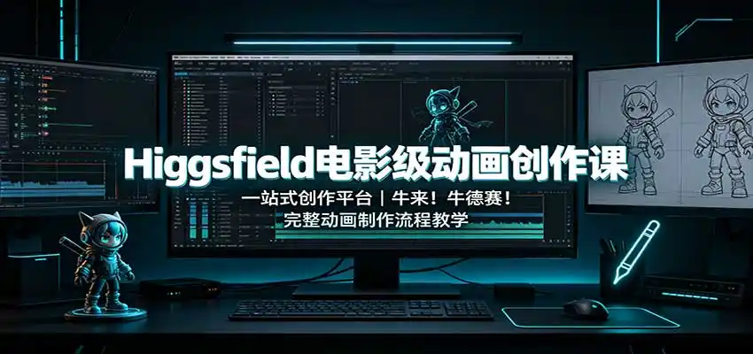 Higgsfield电影级动画创作课：一站式创作平台，牛来！牛德赛！完整动画制作流程教学-三禾网络