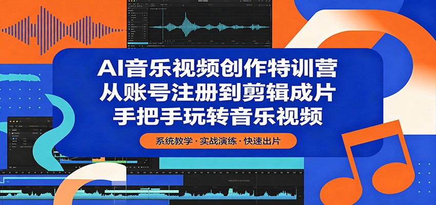 AI音乐视频创作特训营：从账号注册到剪辑成片，手把手玩转音乐视频-三禾网络