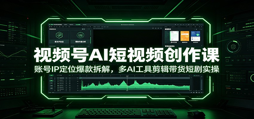 视频号AI短视频创作课：账号IP定位爆款拆解，多AI工具剪辑带货短剧实操-三禾网络