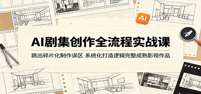 AI剧集创作全流程实战课：跳出碎片化制作误区，系统化打造逻辑完整成熟影视作品-三禾网络