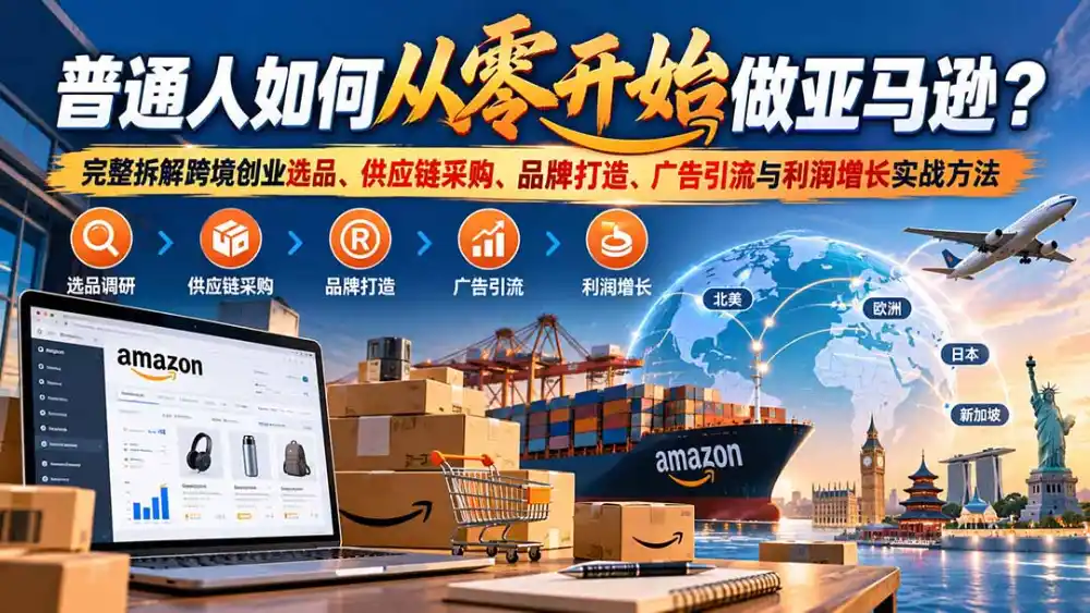 普通人如何从零开始做亚马逊?完整拆解跨境创业选品、供应链采购、品牌打造、广告引流与利润增长实战方法-三禾网络