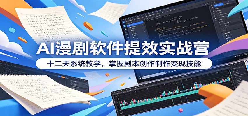 AI漫剧软件提效实战营：十二天系统教学，掌握剧本创作制作变现技能-三禾网络