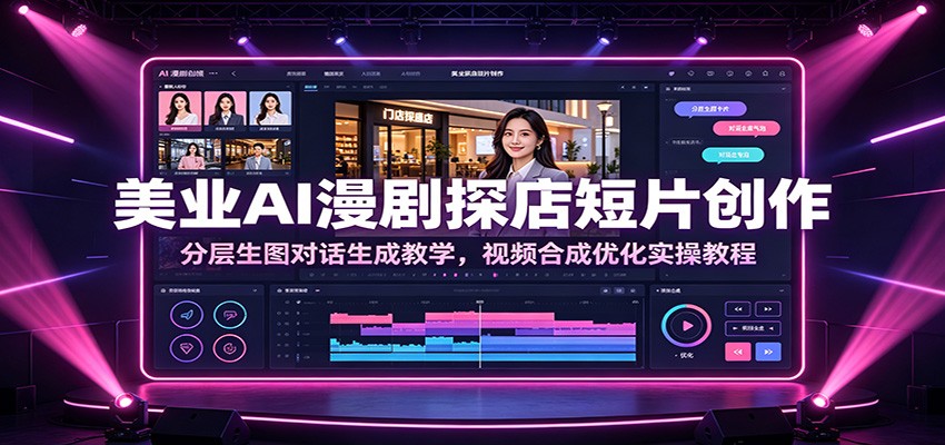 美业AI漫剧探店短片创作：分层生图对话生成教学，视频合成优化实操教程-三禾网络