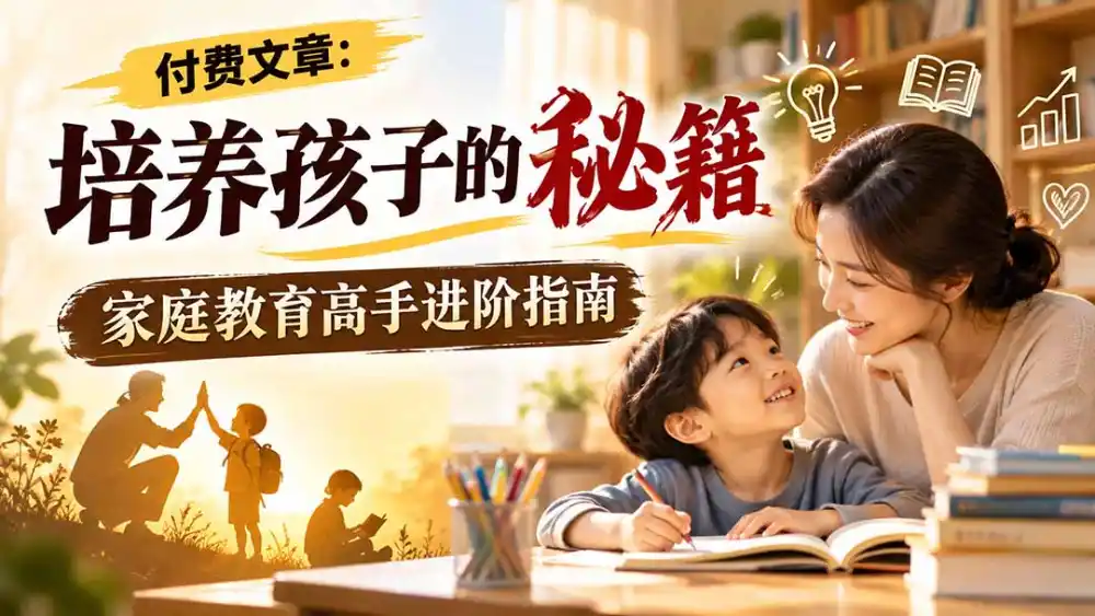 付费文章:培养孩子的秘籍,家庭教育高手进阶指南-三禾网络