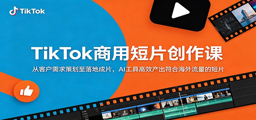 TikTok商用短片创作课：从客户需求策划至落地成片，AI工具高效产出符合海外流量的短片-三禾网络