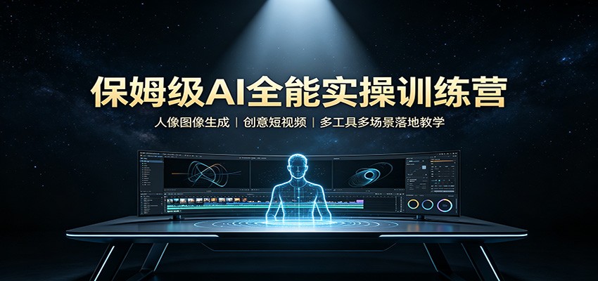保姆级AI全能实操训练营：人像图像生成，创意短视频，多工具多场景落地教学-三禾网络