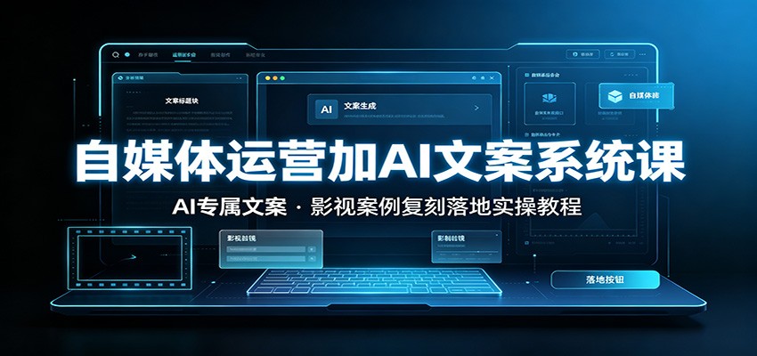 自媒体运营加AI文案系统课：：AI专属文案，影视案例复刻落地实操教程-三禾网络