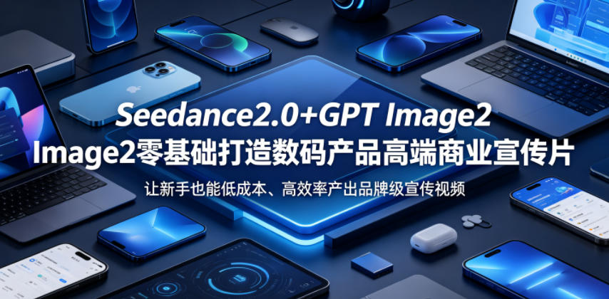 Seedance2.0+GPT Image2零基础打造数码产品高端商业宣传片，让新手也能低成本、高效率产出品牌级宣传视频-三禾网络