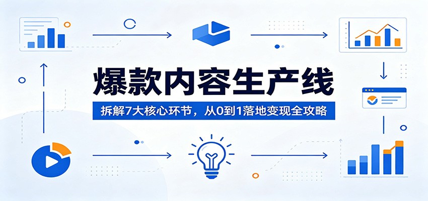 爆款内容生产线：拆解7大核心环节，从0到1落地变现全攻略-三禾网络